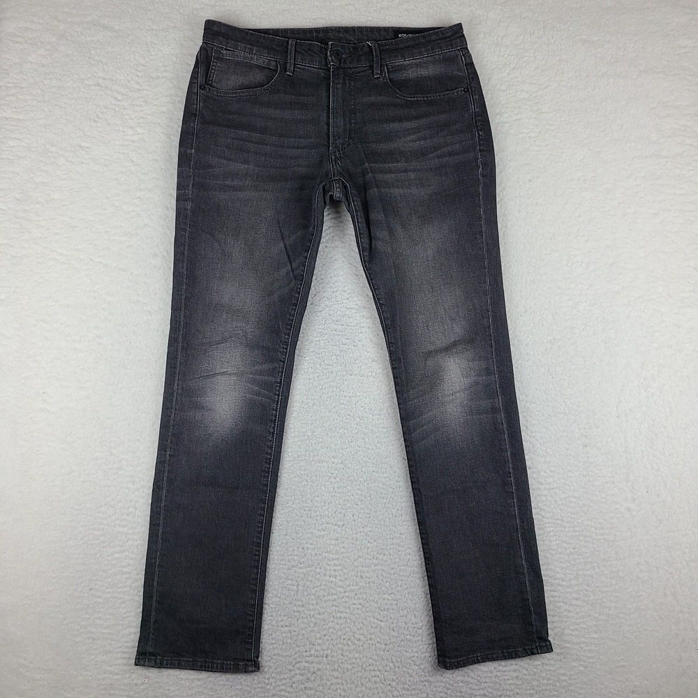 BONOBOS Jeans Mens 33x32 Gray Dark‎ Wash Slim Fit Denim